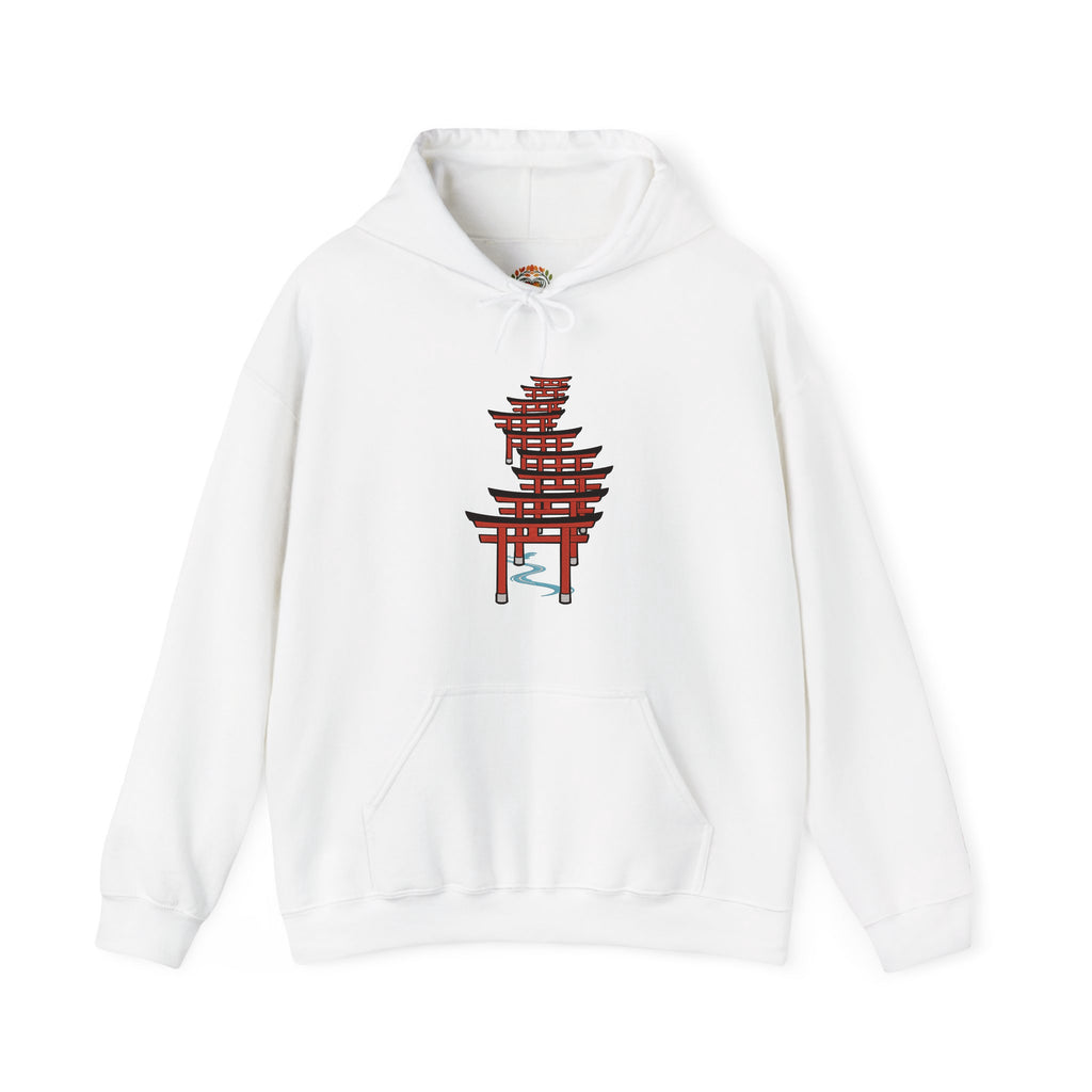 Japanese Torii Gate Heavyweight Embroidered Hoodie and Sweatshirt