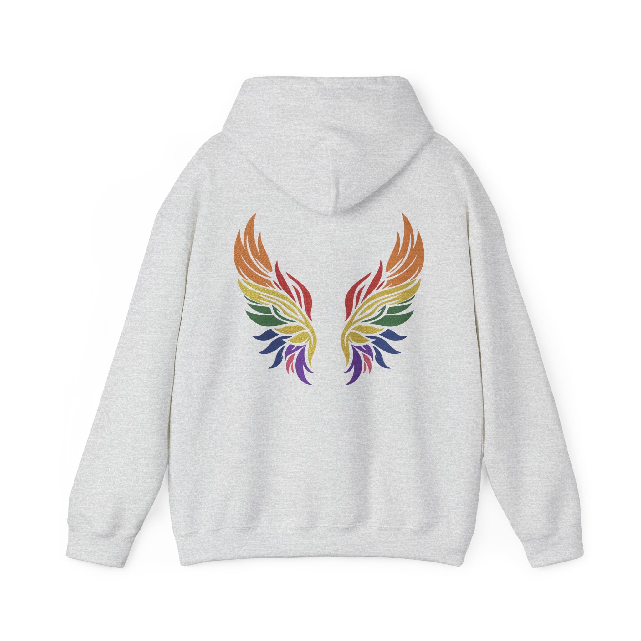 Angel Rainbow Angel Wings Boho Colorful Embroidery Hoodie | Sweatshirt