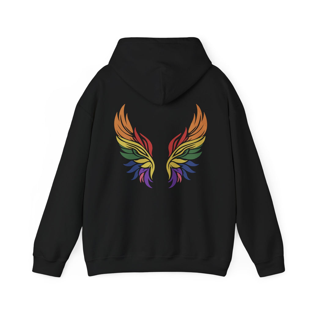 Angel Rainbow Angel Wings Boho Colorful Embroidery Hoodie | Sweatshirt