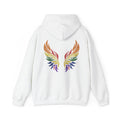 Sudadera con capucha y bordado colorido bohemio con alas de ángel arcoíris y ángel