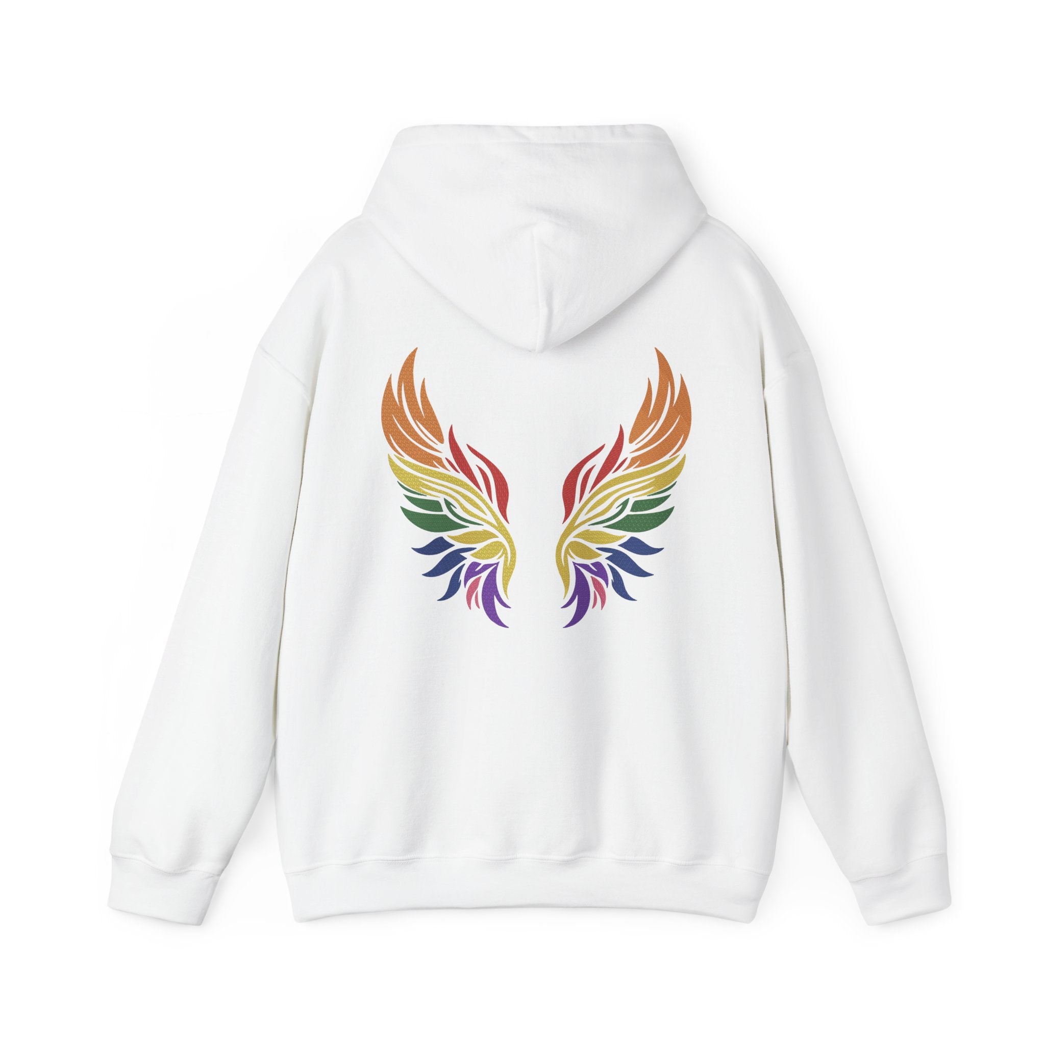 Angel Rainbow Angel Wings Boho Colorful Embroidery Hoodie | Sweatshirt