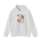 Sudadera con capucha y bordado botánico abstracto en tonos terrosos | Sudadera | Camiseta