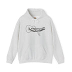 Sudadera con capucha y bordado musical de Hamaca de Guitarra Gitana con Arte Lineal Minimalista | Sudadera | Camiseta