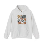 Boho Flower Retro Floral Block Earth Tone Botanical Embroidery Hoodie | Sweatshirt