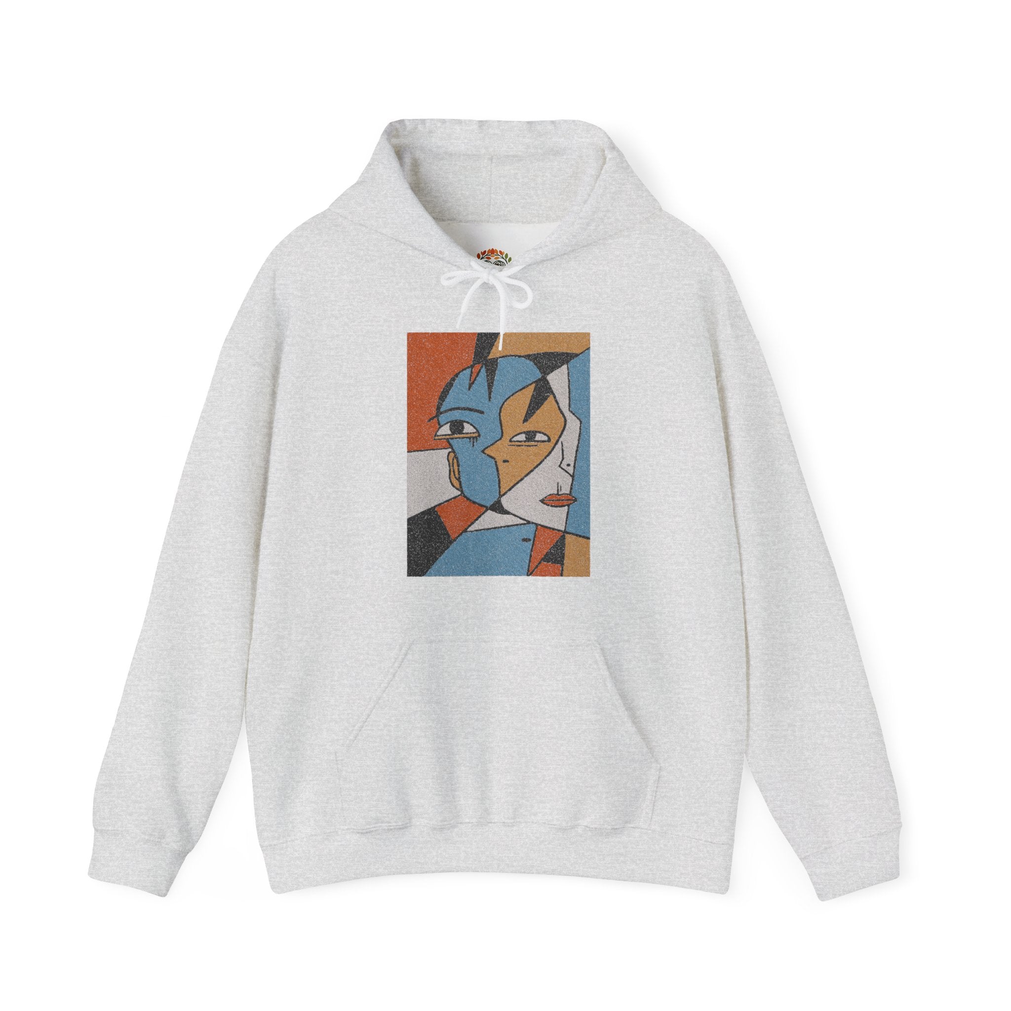 Abstract Cubist Face Embroidery Hoodie | Sweatshirt