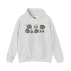Boho Monstera Leaves with Playful Cats Embroidery Hoodie | Sweatshirt