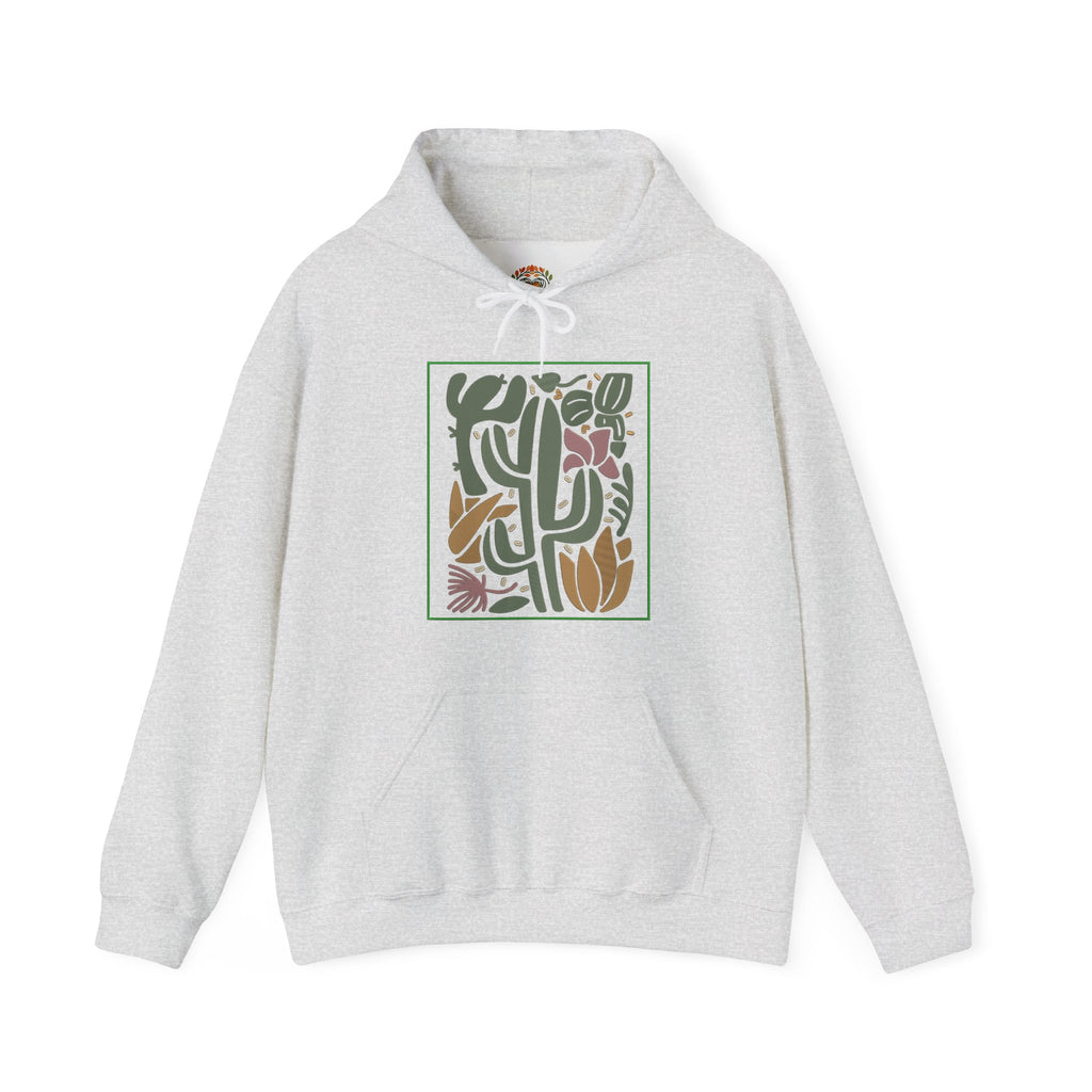 Sudadera con capucha bordada con ilustración floral de cactus del desierto | Sudadera
