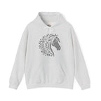 Abstract Stallion Floral Mandala Horse Head | Boho Equestrian Embroidery Hoodie | Sweatshirt