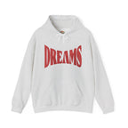DREAMS Retro Red Typography Embroidery Hoodie | Sweatshirt