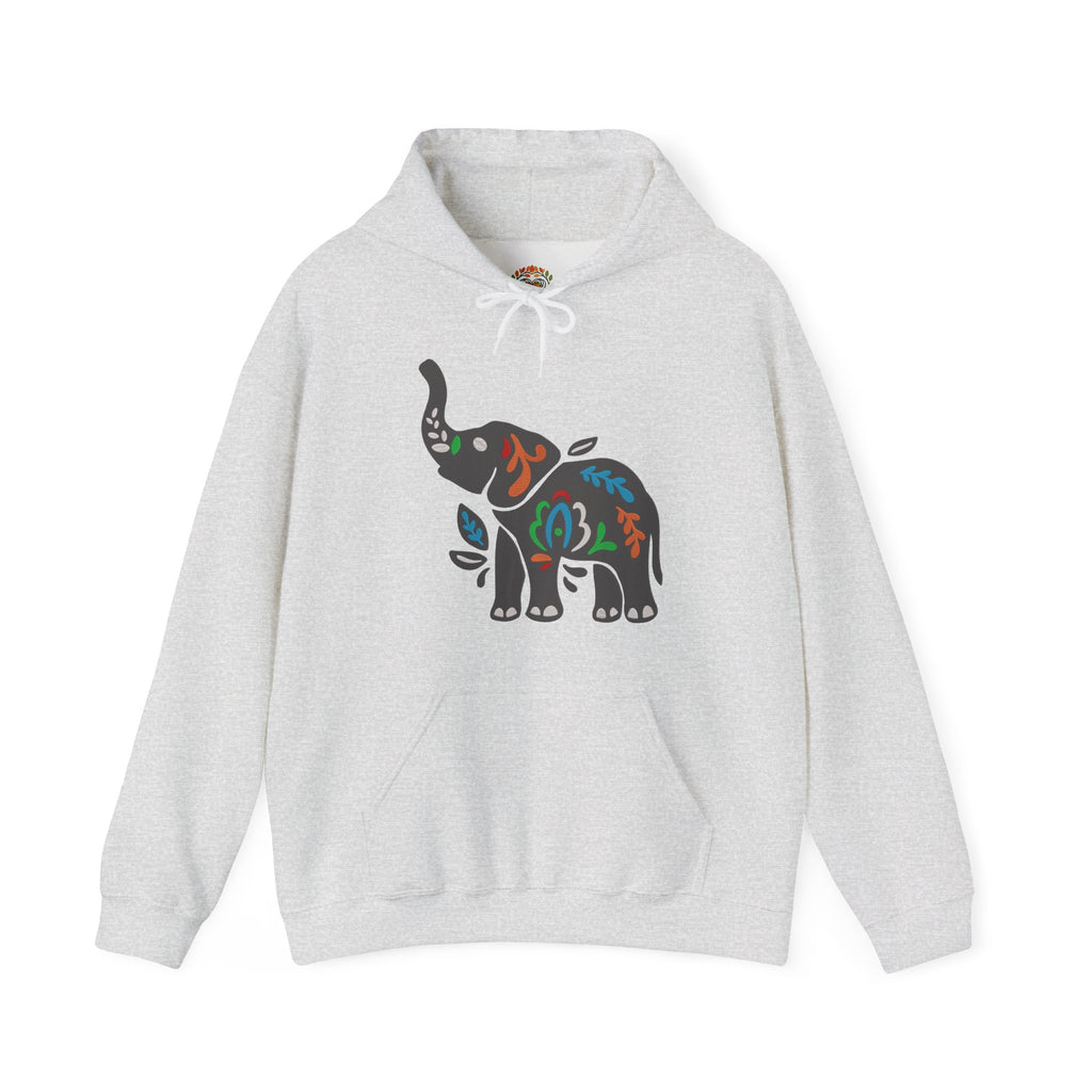 Boho Colorful Floral Tribal Elephant Embroidery Hoodie | Sweatshirt