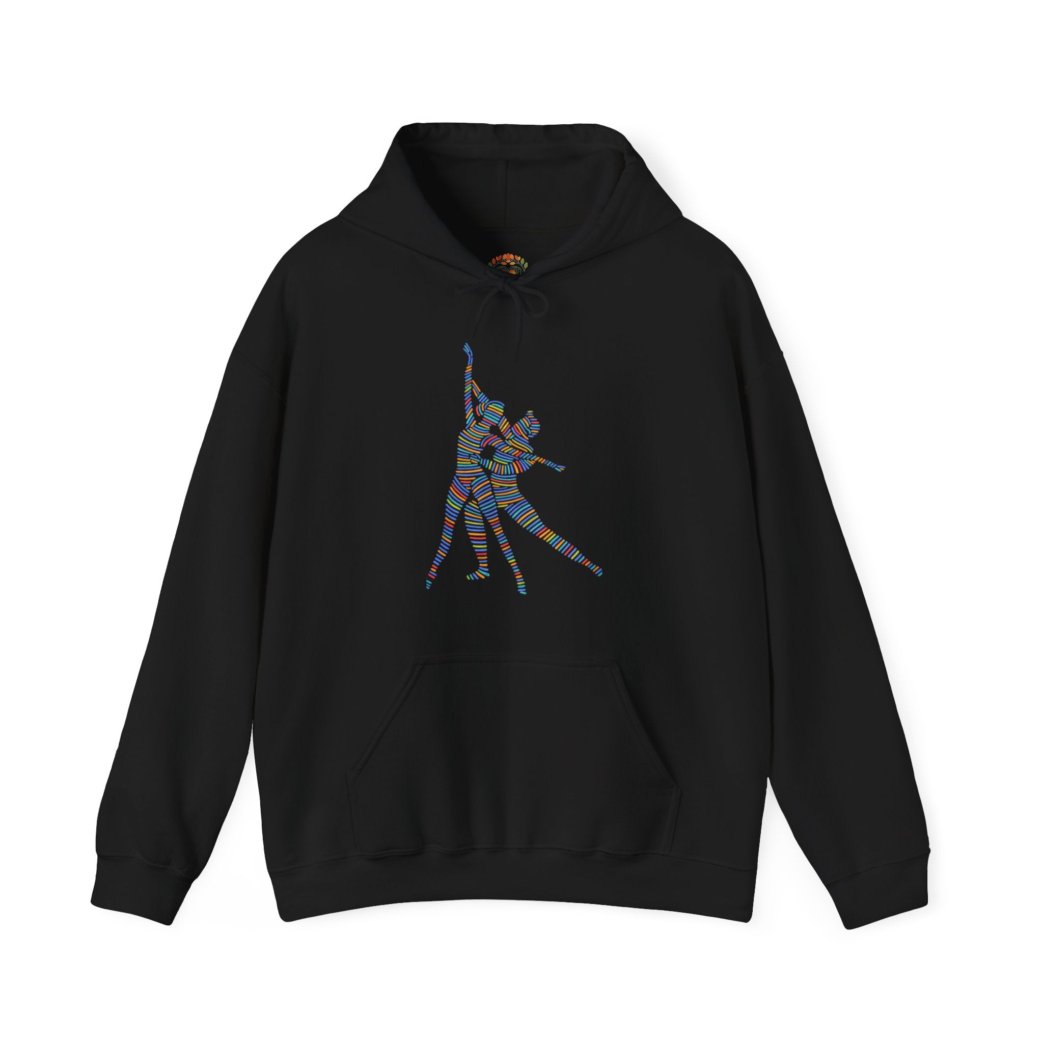 Dance Couple Silhouette Rainbow Striped Retro Disco Dancers Embroidery Hoodie | Sweatshirt | T-shirt