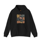 Boho Flower Retro Floral Block Earth Tone Botanical Embroidery Hoodie | Sweatshirt