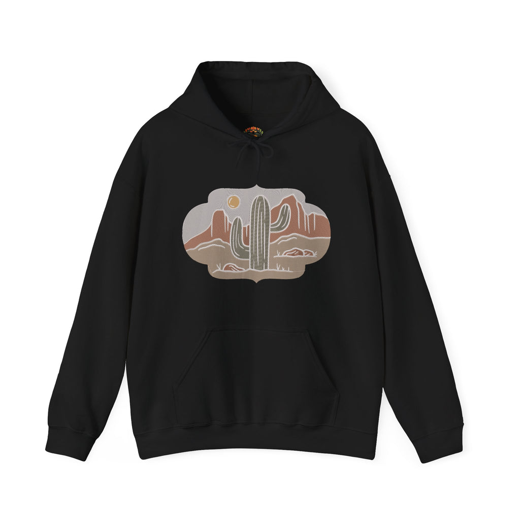 Sudadera con capucha bordada con paisaje de cactus del desierto y atardecer | Sudadera | Camiseta