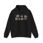 Boho Monstera Leaves with Playful Cats Embroidery Hoodie | Sweatshirt