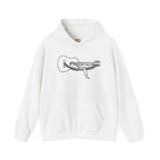 Sudadera con capucha y bordado musical de Hamaca de Guitarra Gitana con Arte Lineal Minimalista | Sudadera | Camiseta