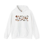 Boho Abstract Earth Tone Minimal Organic Pattern Embroidery Hoodie | Sweatshirt