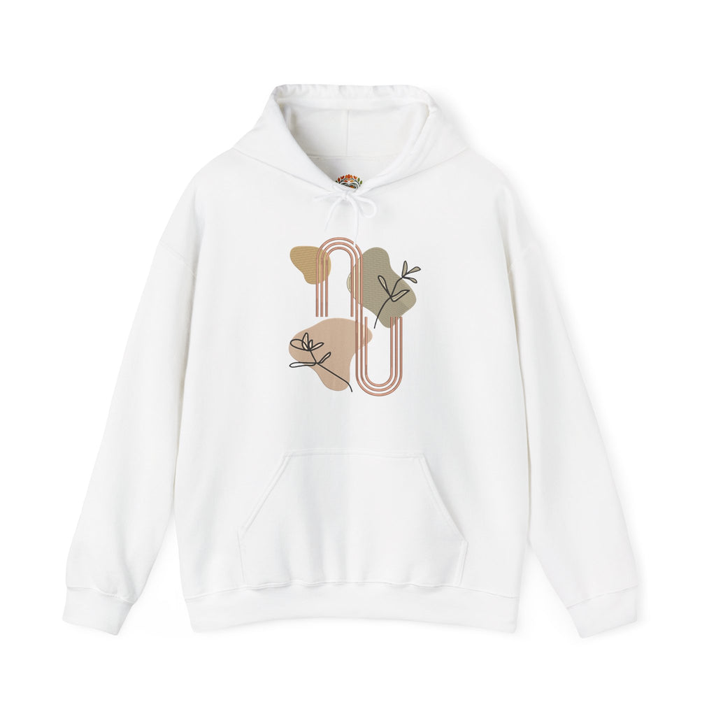 アースカラーのアブストラクトなボタニカル刺繍パーカー | スウェットシャツ | Tシャツ