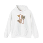 Sudadera con capucha y bordado botánico abstracto en tonos terrosos | Sudadera | Camiseta