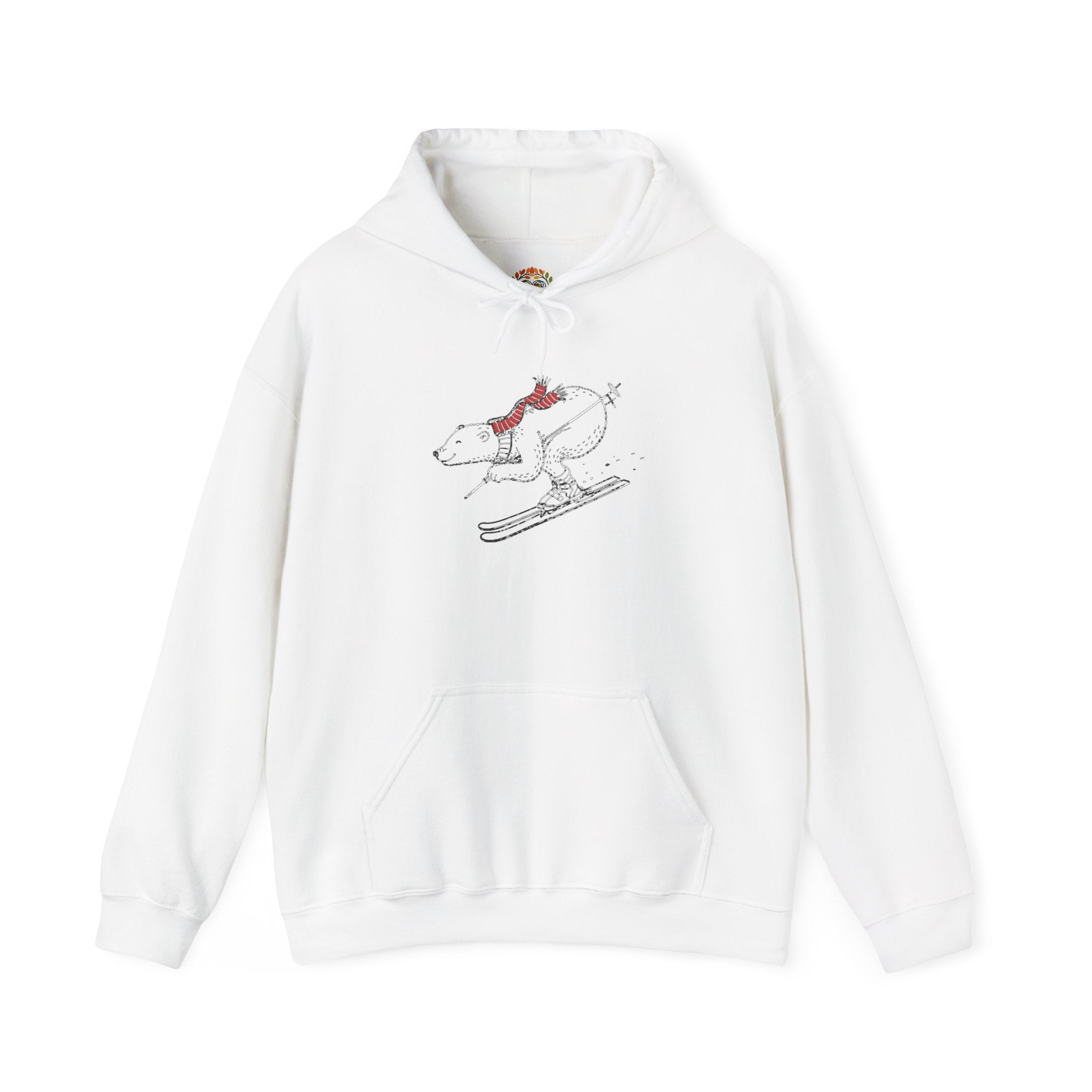 Skiing Polar Bear Embroidered Hoodie | Sweatshirt