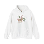 Sudadera con capucha y bordado de llama bohemia con ilustración de cactus de animales del suroeste | Sudadera | Camiseta