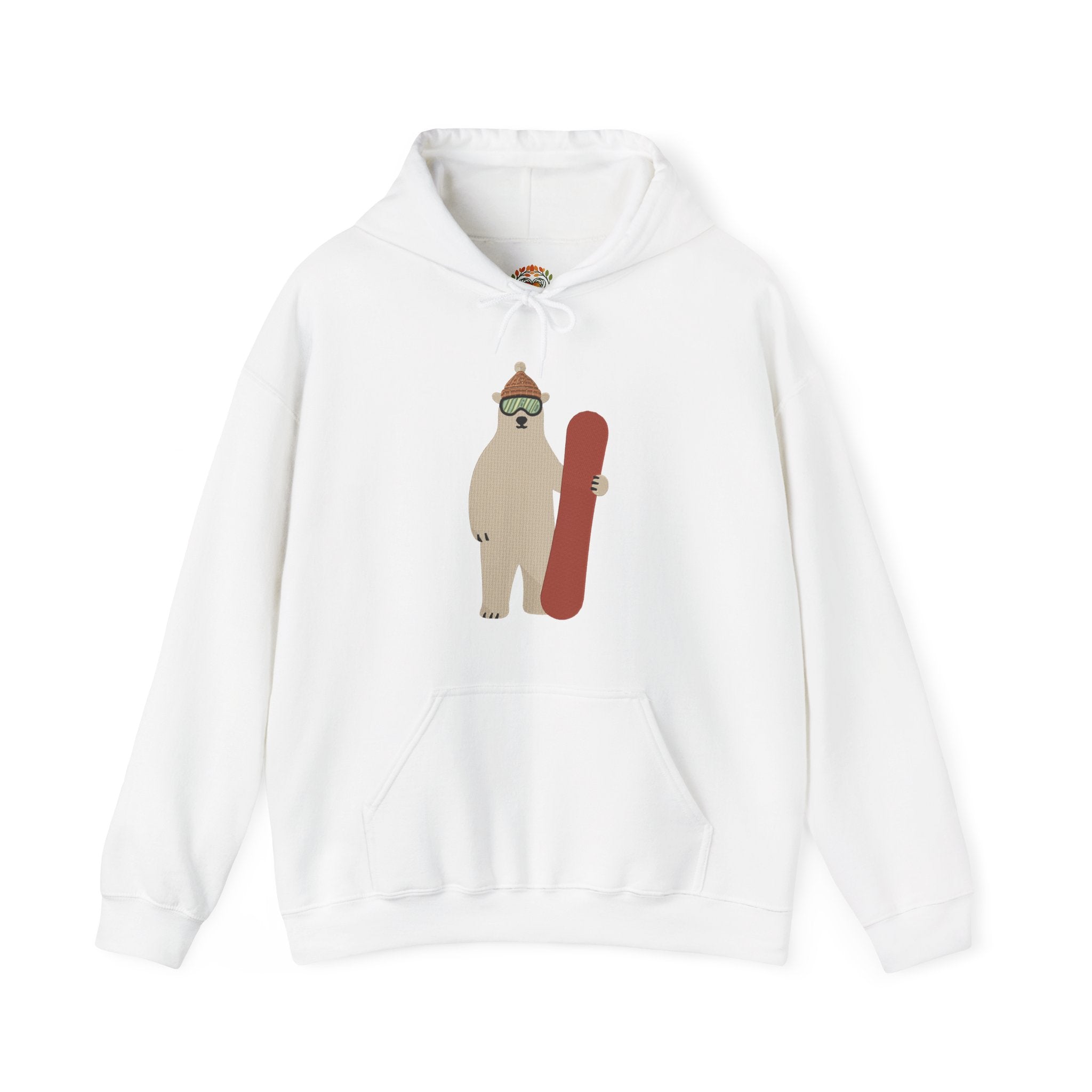 Bear with a Snowboard Embroidery Hoodie | Sweatshirt | T-shirt