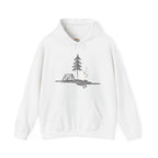Sudadera con capucha y bordado de carpa, pino, fogata y lago | Sudadera | Camiseta