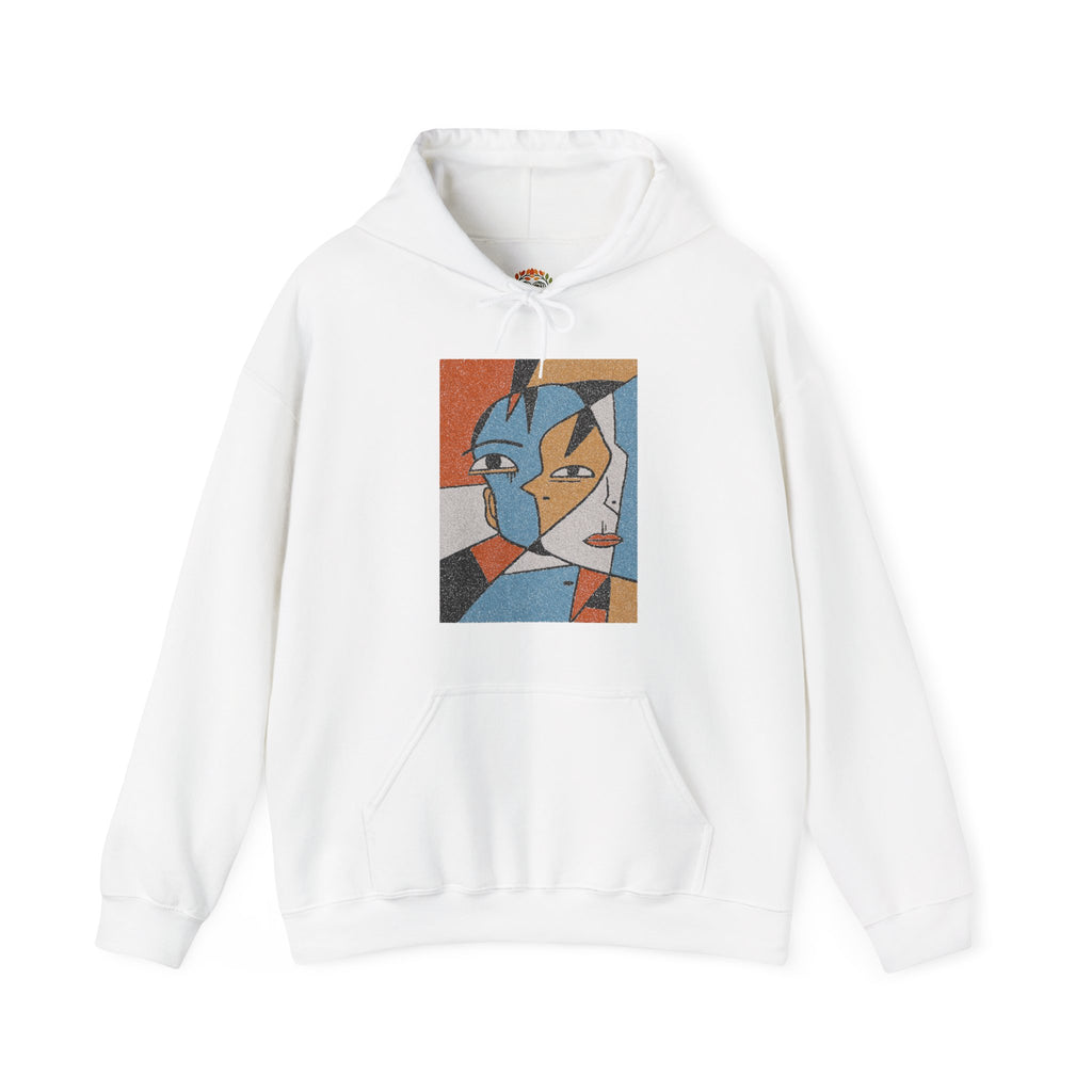 Abstract Cubist Face Embroidery Hoodie | Sweatshirt