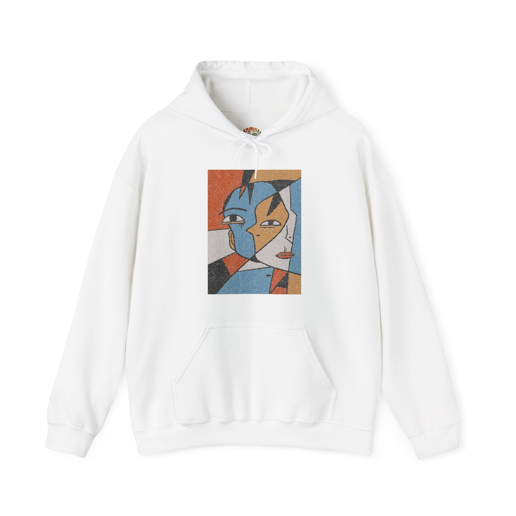 Abstract Cubist Face Embroidery Hoodie | Sweatshirt