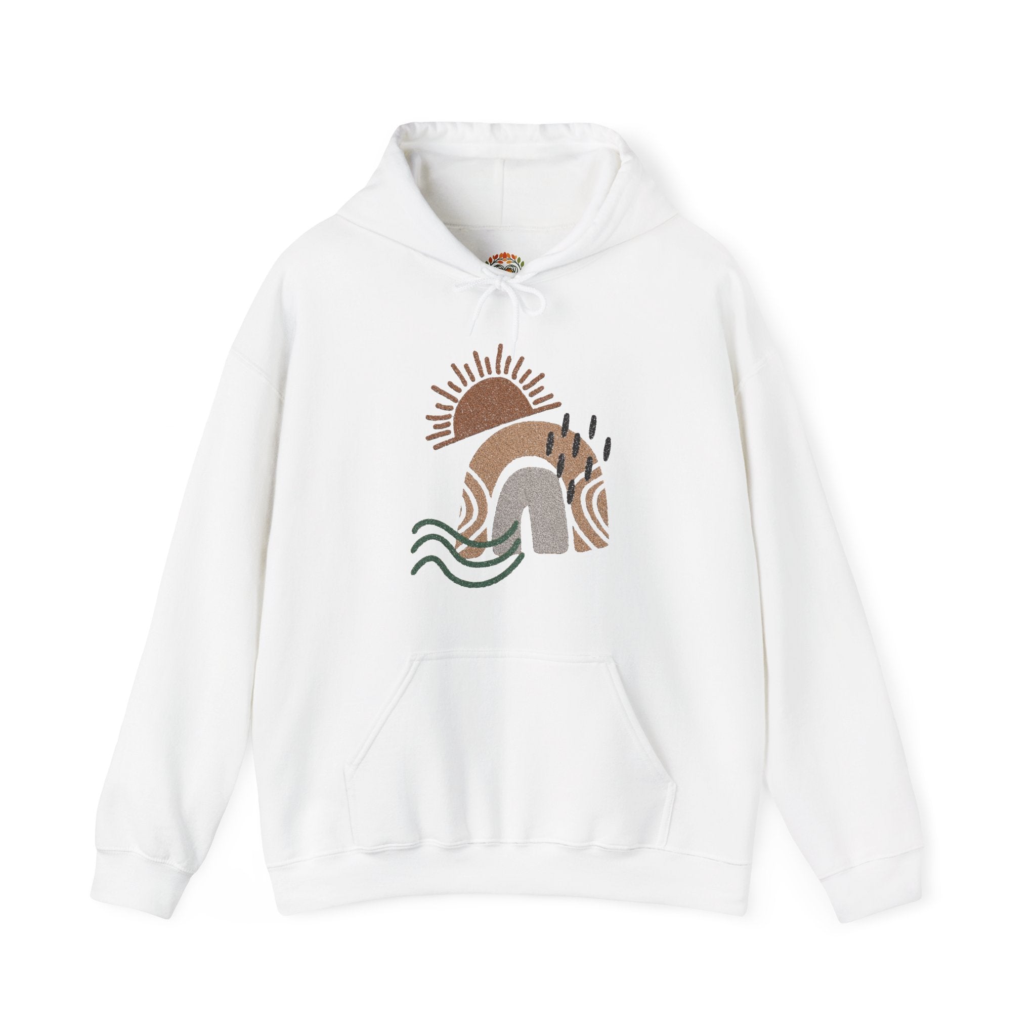 Abstract Boho Sunrise Waves Tee Embroidery Hoodie | Sweatshirt