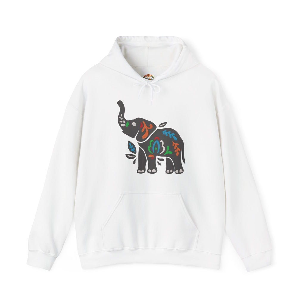 Boho Colorful Floral Tribal Elephant Embroidery Hoodie | Sweatshirt