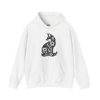 Sudadera con capucha y bordado de flores con silueta botánica de zorro floral