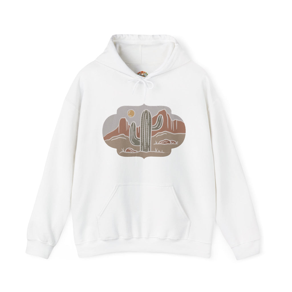 Sudadera con capucha bordada con paisaje de cactus del desierto y atardecer | Sudadera | Camiseta