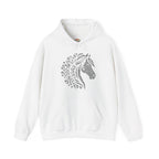 Abstract Stallion Floral Mandala Horse Head | Boho Equestrian Embroidery Hoodie | Sweatshirt