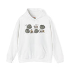 Boho Monstera Leaves with Playful Cats Embroidery Hoodie | Sweatshirt