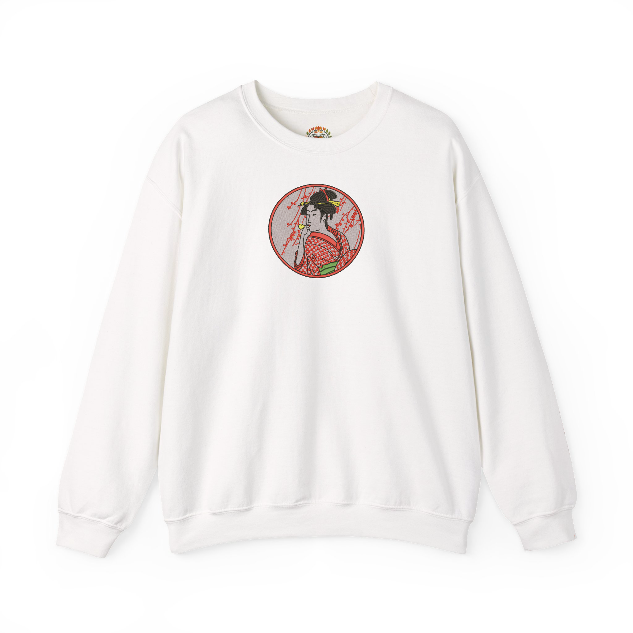 Japanese Courtesan Geisha Ukiyo-e Embroidered Hoodie | Sweatshirt