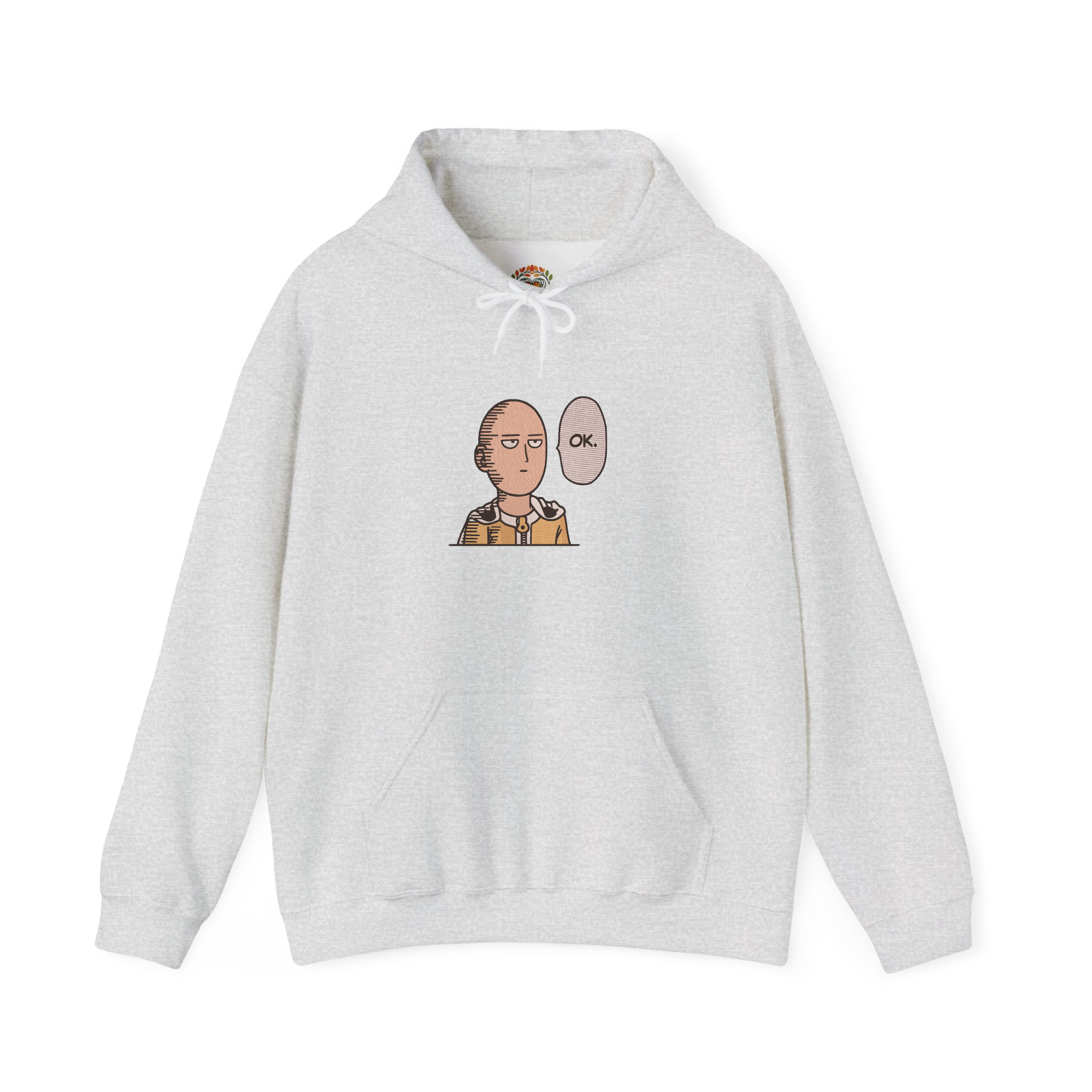 Anime Saitama One Punch "OK" Sarcastic Face Embroidery Hoodie | Sweatshirt