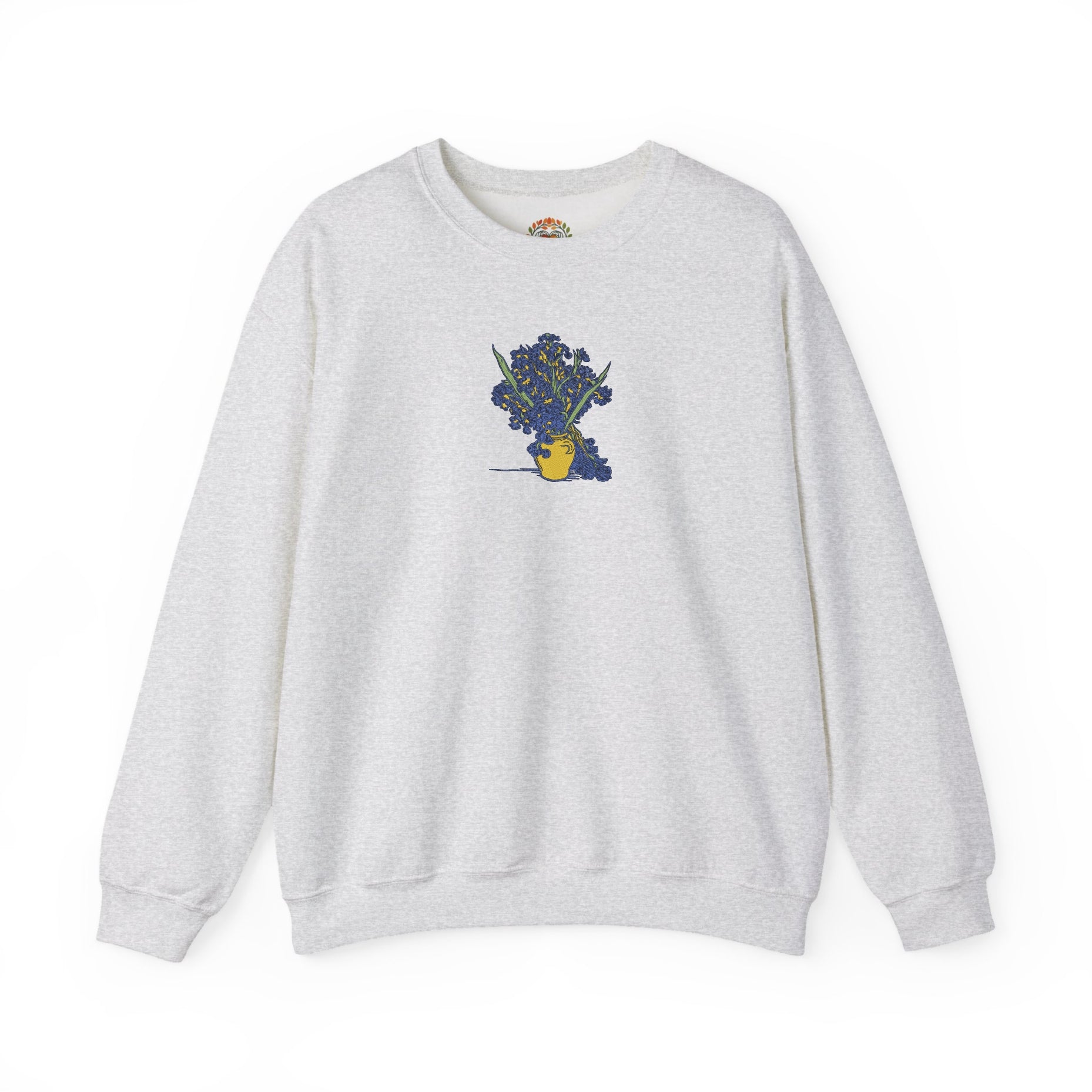 Embroidered Vincent Van Gogh Iris vase Heavyweight Hoodie and Sweatshirt