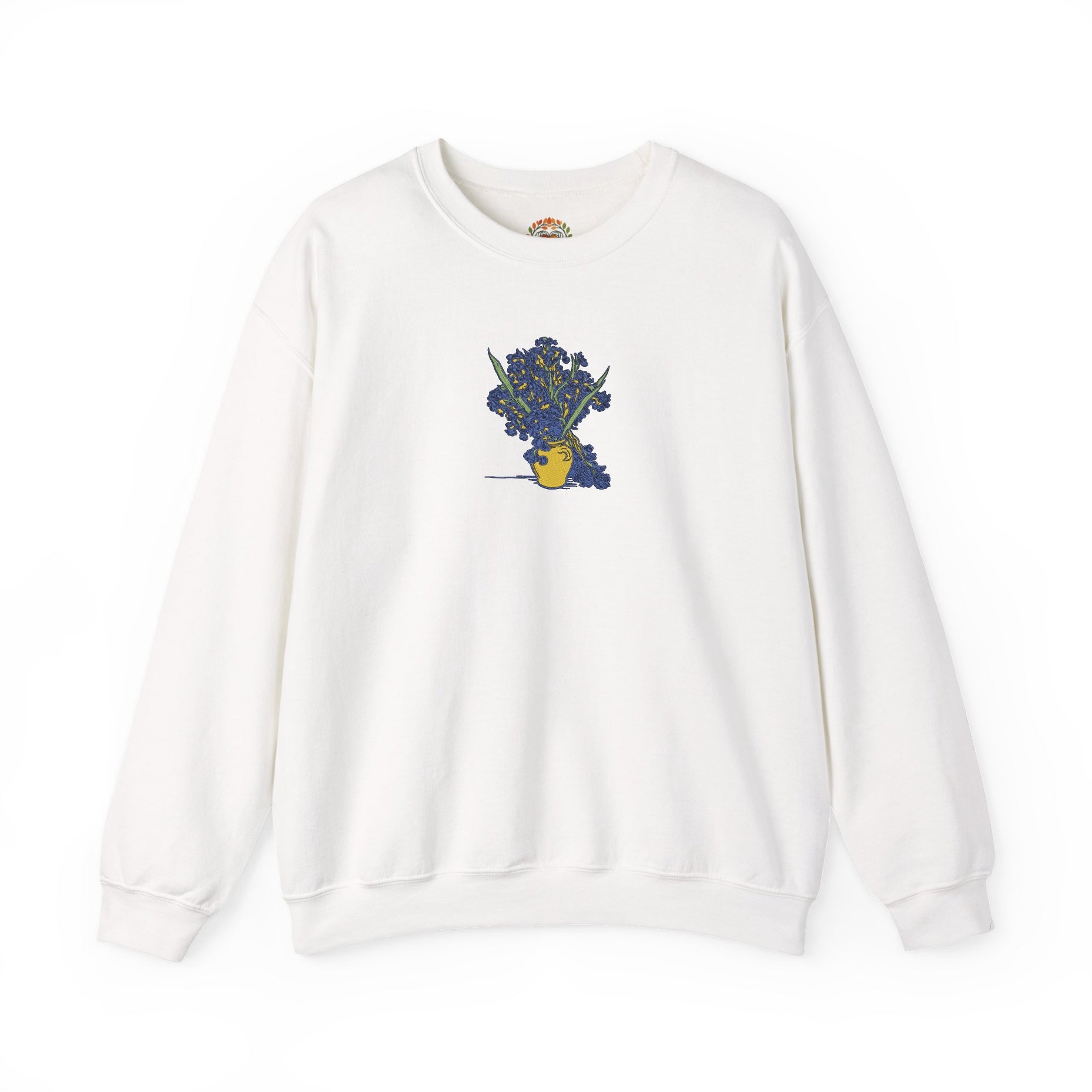Embroidered Vincent Van Gogh Iris vase Heavyweight Hoodie and Sweatshirt