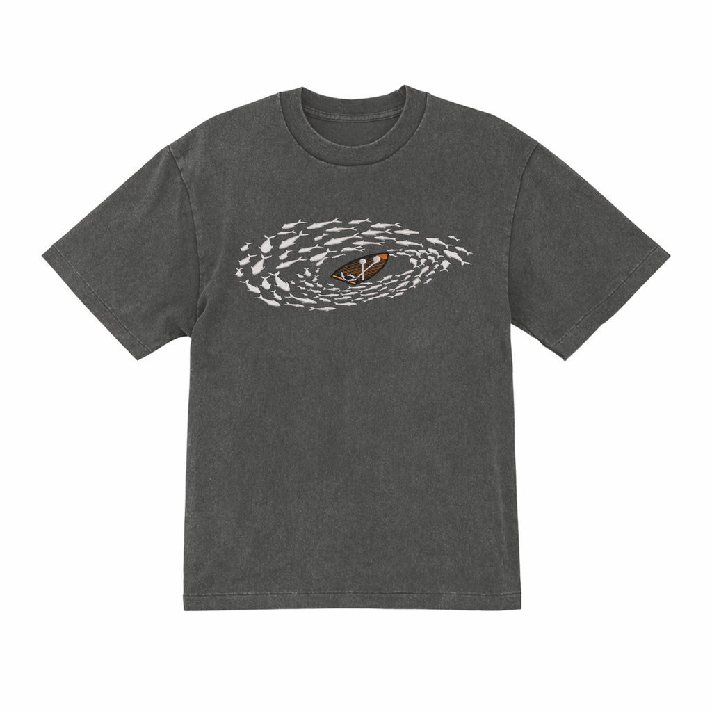Boat Fishing Embroidered Cotton T shirt