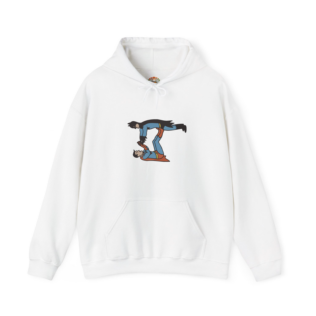 Super-mannn Lifting Bat-mann Embroidery Hoodie | Sweatshirt