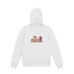 Sudadera con capucha pesada con doble cremallera Golden Bonsai Chureito Fuji Pagoda Landscape | Bordada 450GSM