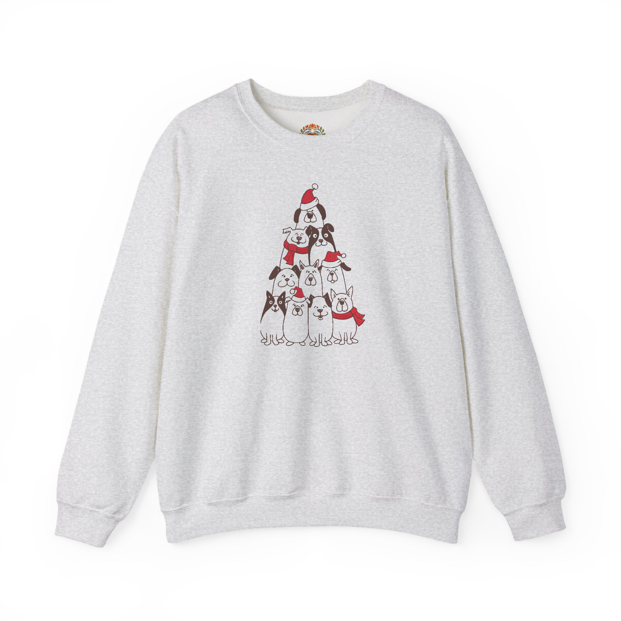 Christmas Dog Lover Holiday Xmas Tree Embroidery Hoodie | Sweatshirt | T-shirt