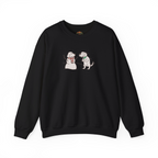 Sudadera con capucha y bordado de perro y camuflaje de muñeco de nieve navideño | Sudadera