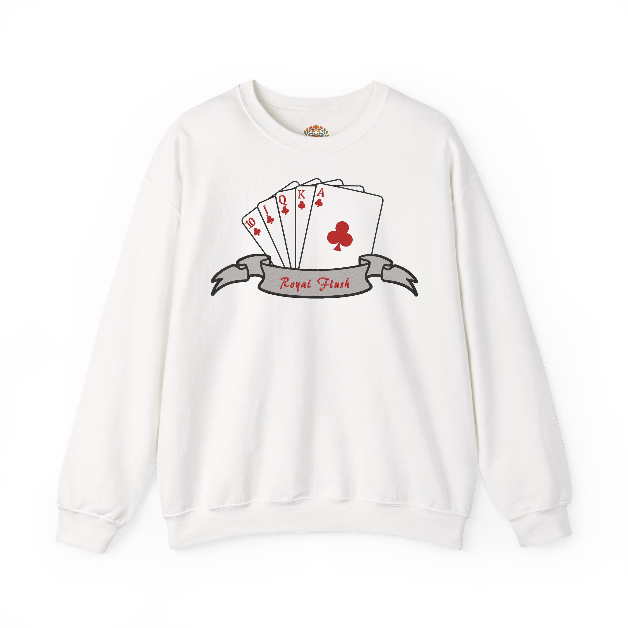 Poker Royal Flush Embroidered Hoodie | Sweatshirt | T-shirt