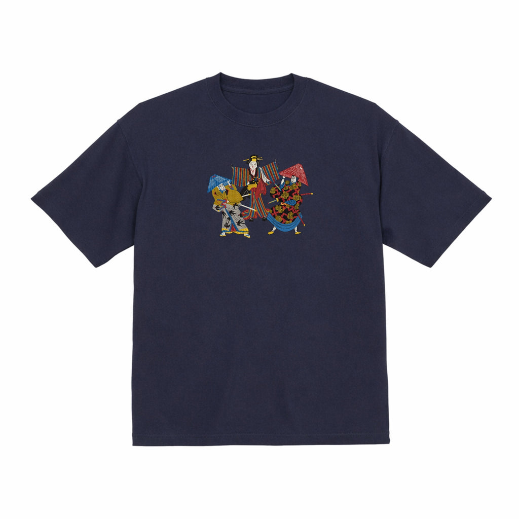 Embroidered Geisha Kabuki Japanese Streetwear Cotton Heavyweight T shirt