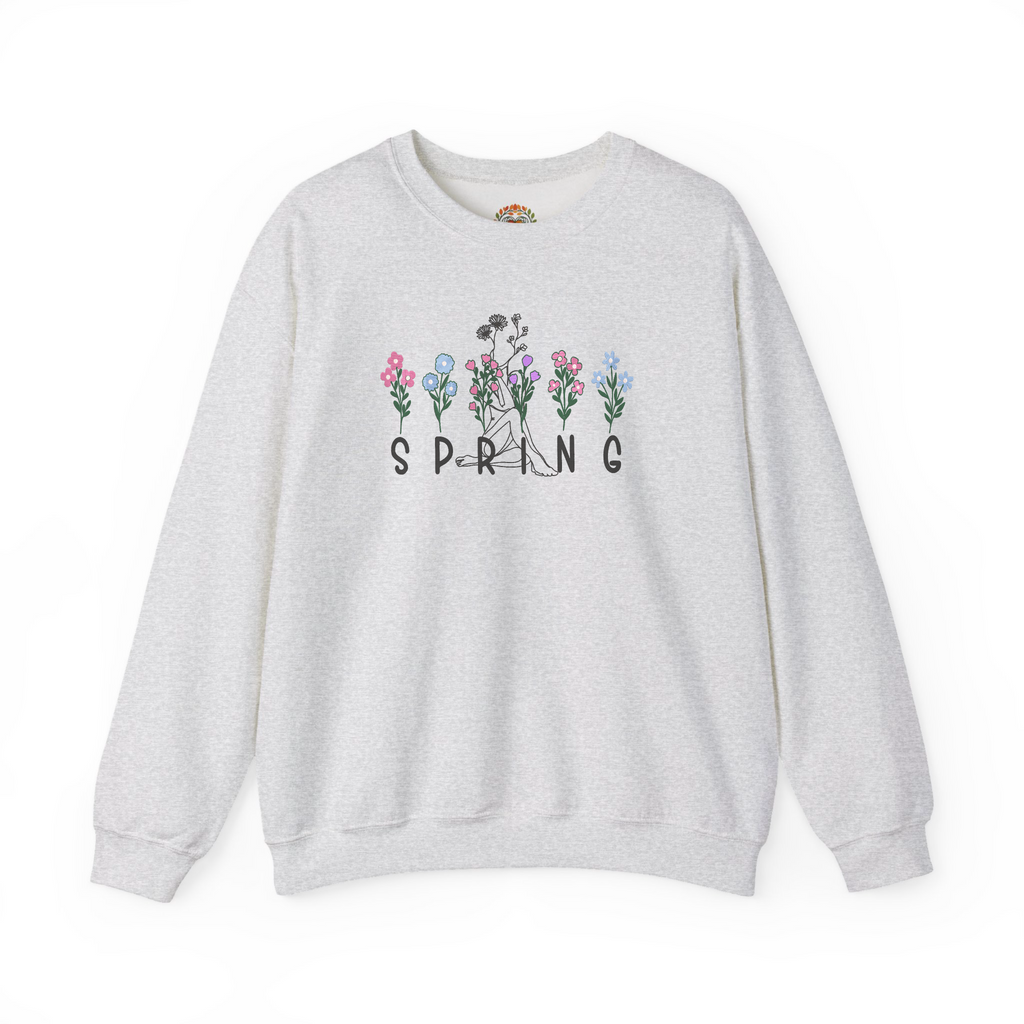 Spring Floral Boho Embroidered Hoodie | Sweatshirt | T-shirt