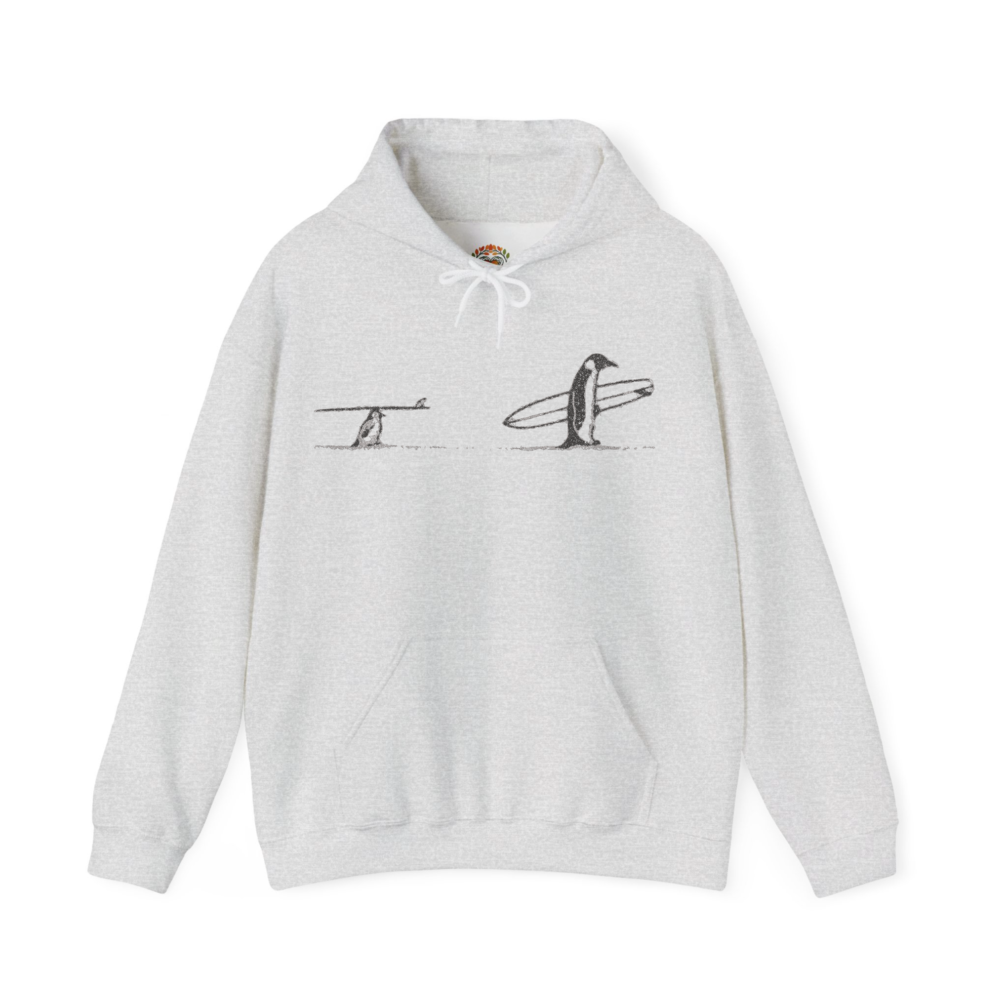 Penguin Surfing Embroidery Hoodie | Sweatshirt | T-shirt