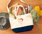 Bolso de tela bordado con ramo de tulipanes 17L