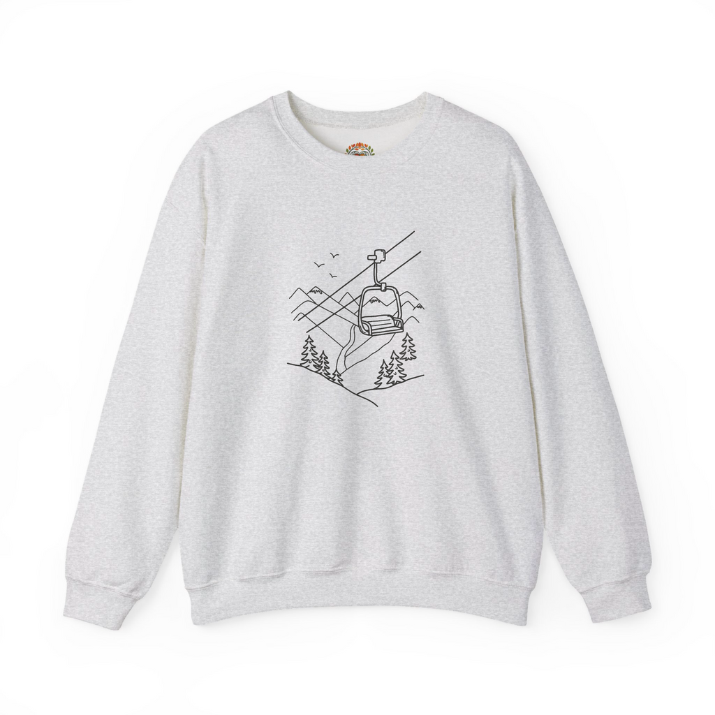 Mountain Ski Snowboarding Ropeway Embroidery Hoodie | Sweatshirt | T-shirt