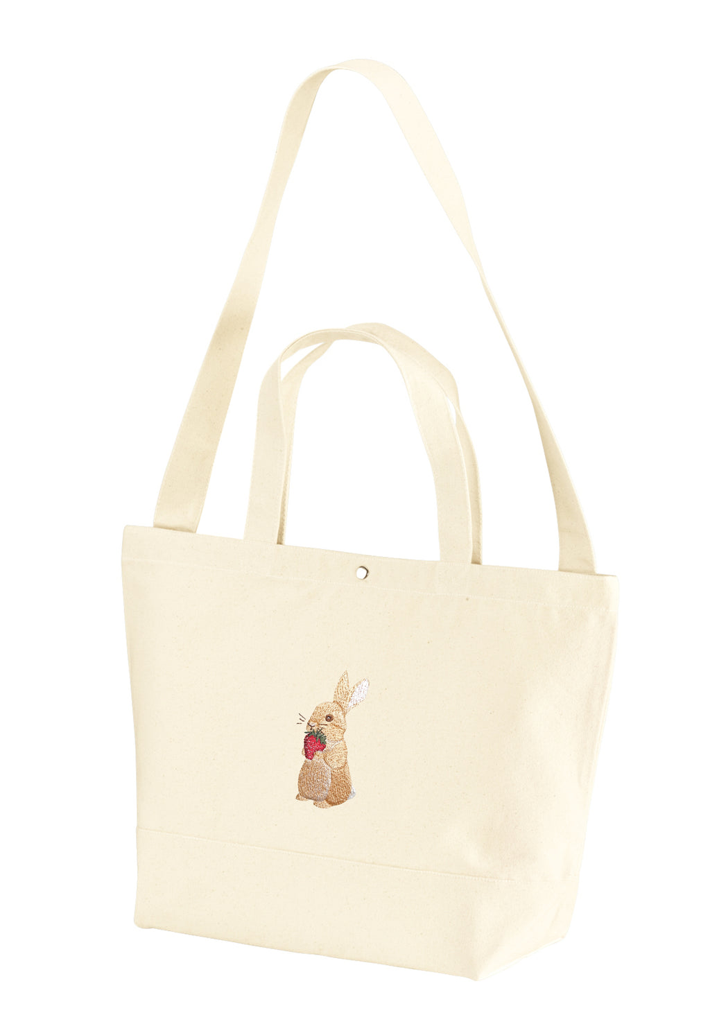 Bunny and Strawberry Embroidered 17L Eco-Sustainable Tote Bag
